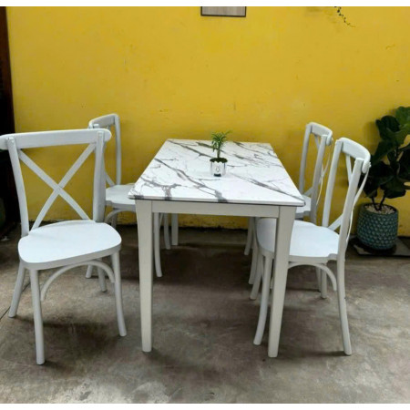 Bistro Dining Sets 02 :  Bàn Ăn 1m2 + 4 Ghế 
